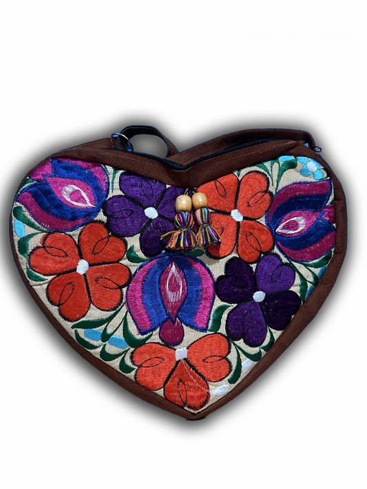 All Purpose Embroided Crossbody (Heart Shaped)