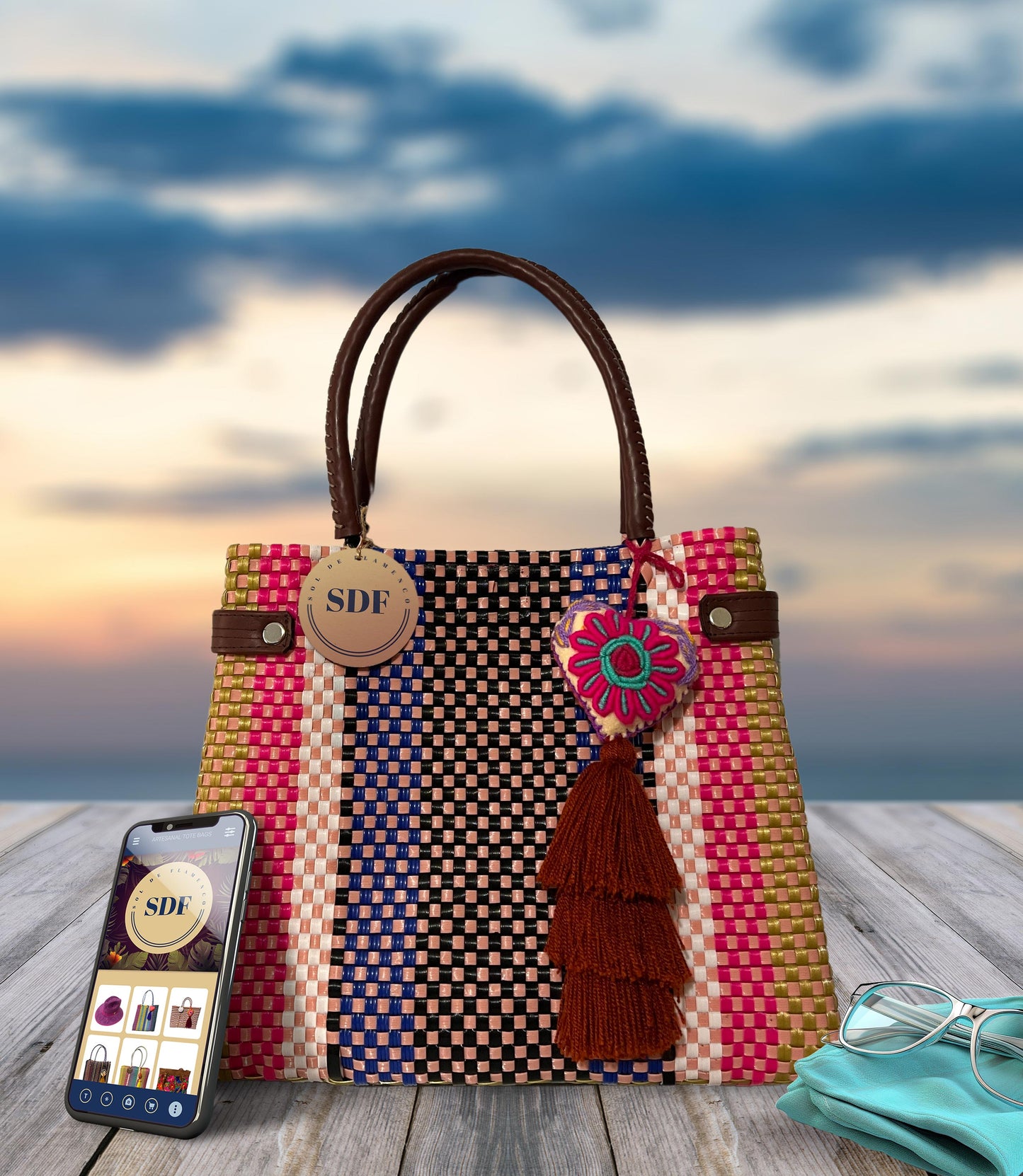 All Purpose Bag - Women's Beach Bag, Purse, Handbag, Cosmetic Pouch without Tassel